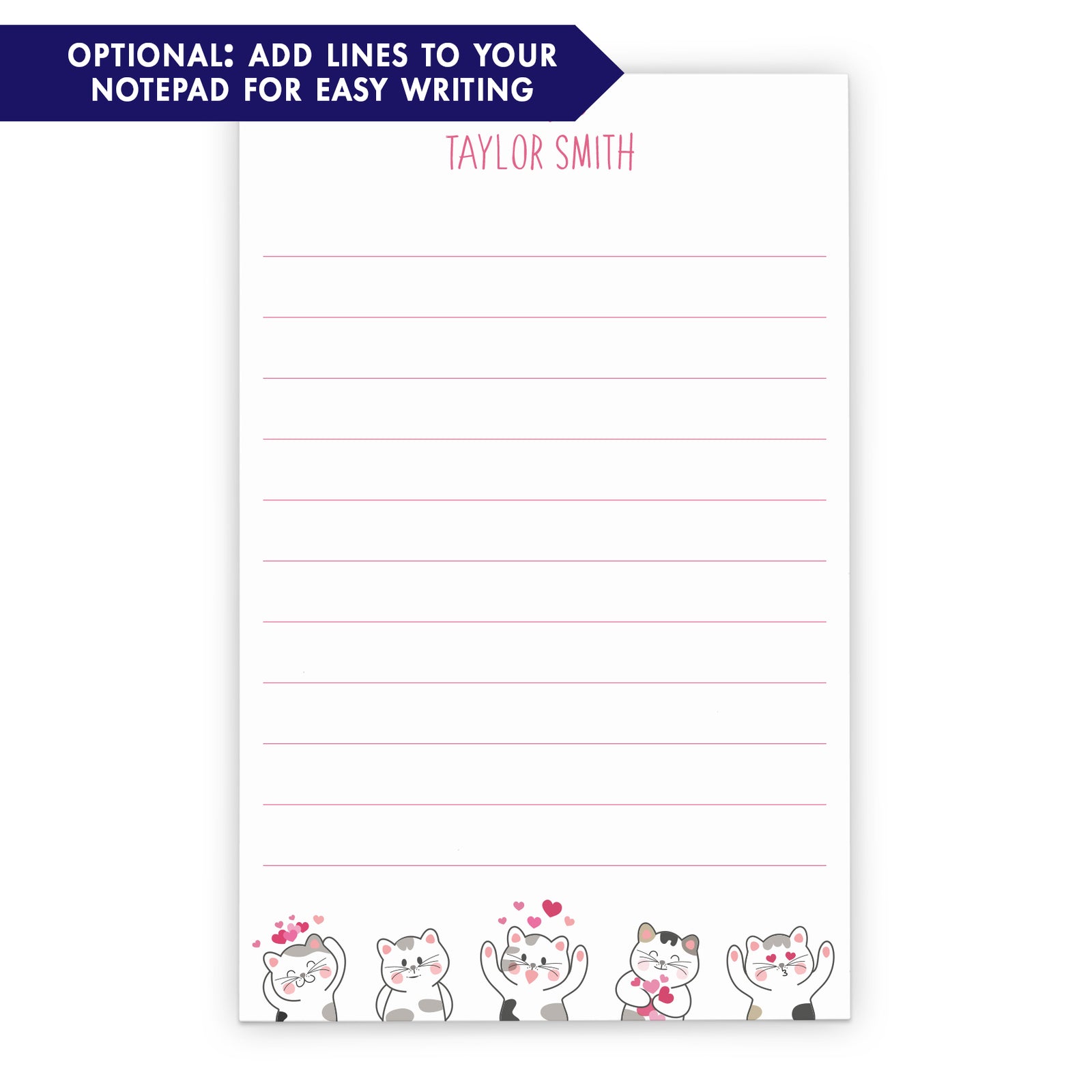 A Note From Personalized Notepad With Cute Cats