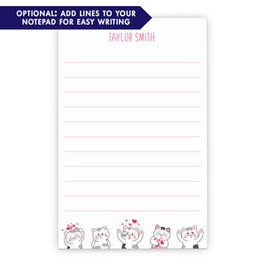A Note From Personalized Notepad With Cute Cats