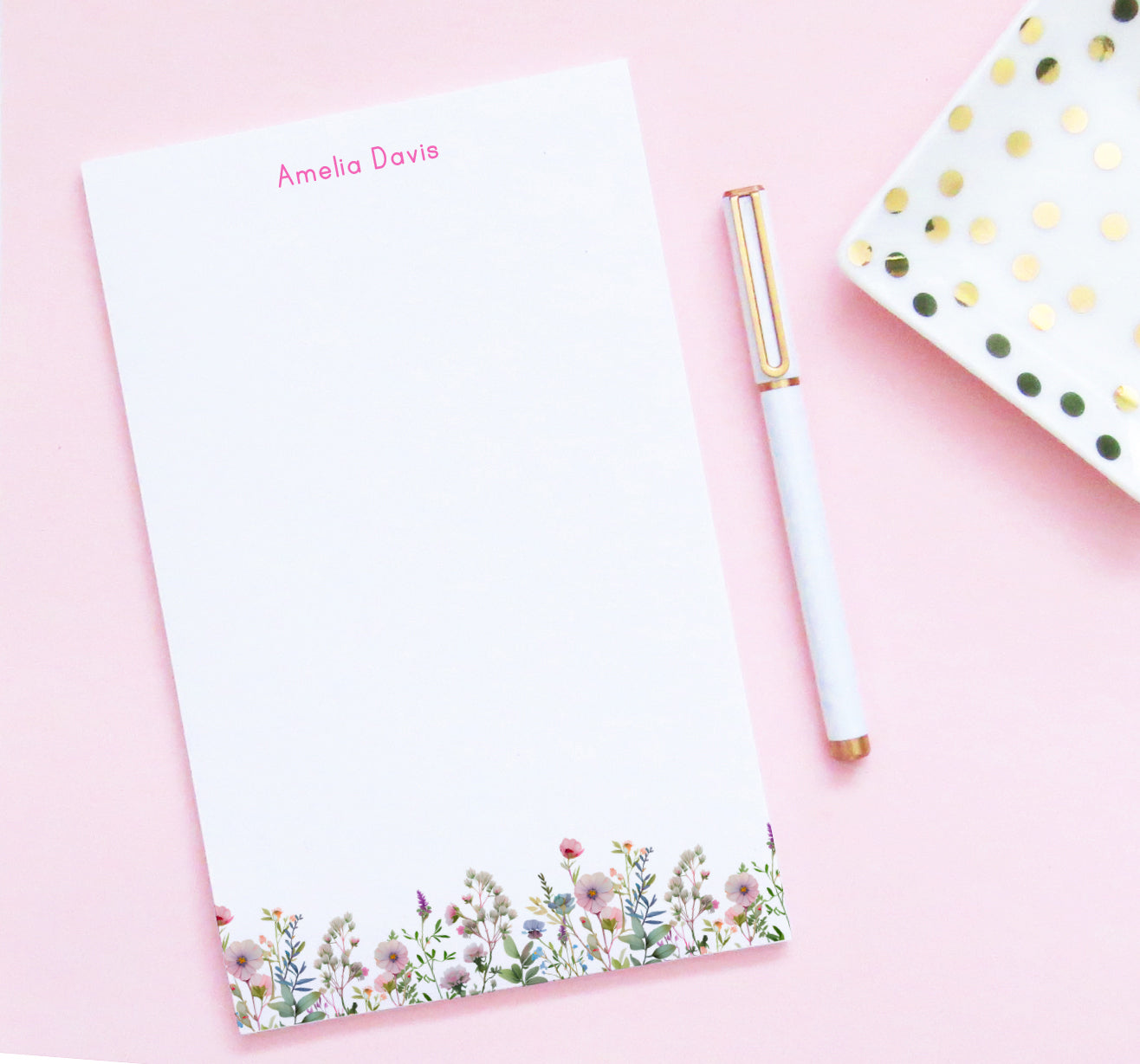Modern Watercolor Floral Custom Stationery Notepads