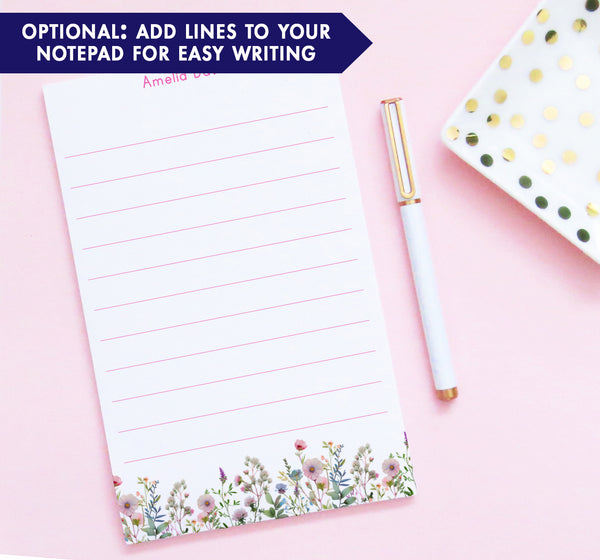 Modern Watercolor Floral Custom Stationery Notepads - Modern Pink Paper