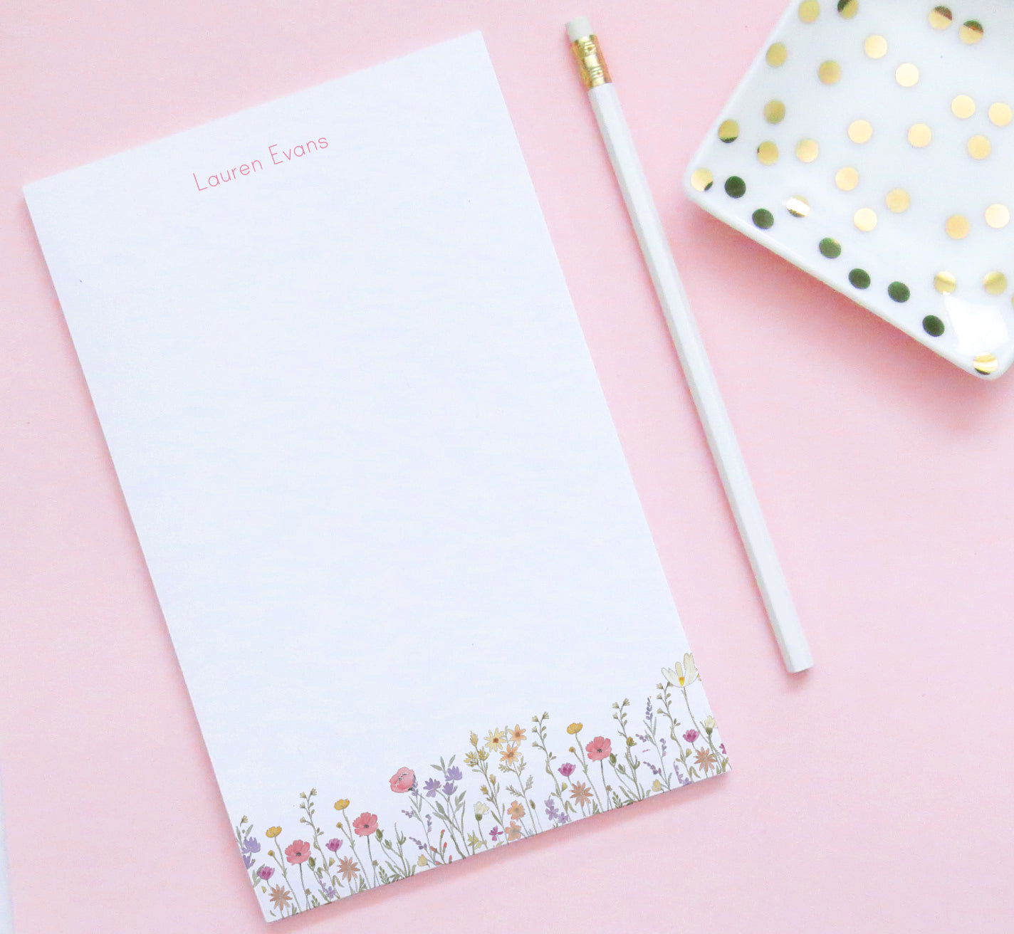 Personalized Wildflower Notepad Stationery
