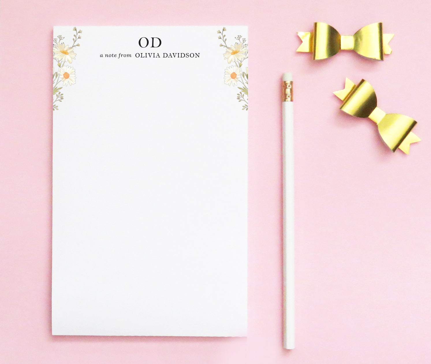 Daisy Stationery Paper Personalized