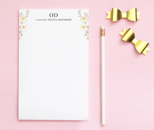 Daisy Stationery Paper Personalized - Modern Pink Paper