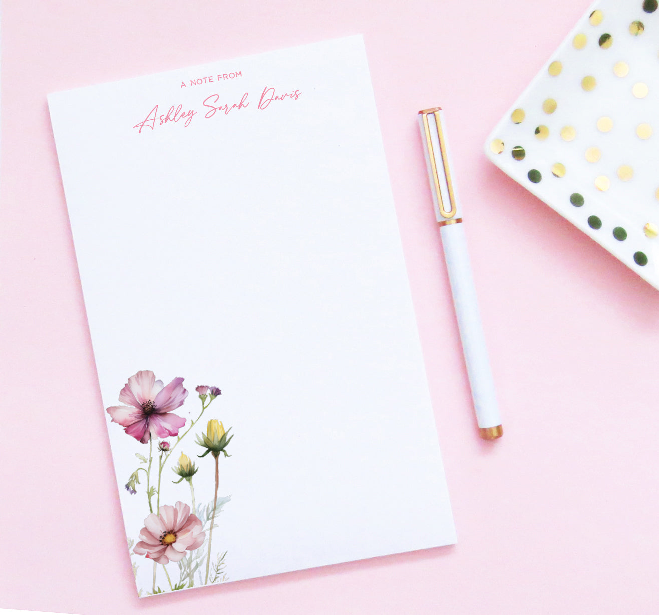 Custom Stationery Notepads With Modern Florals