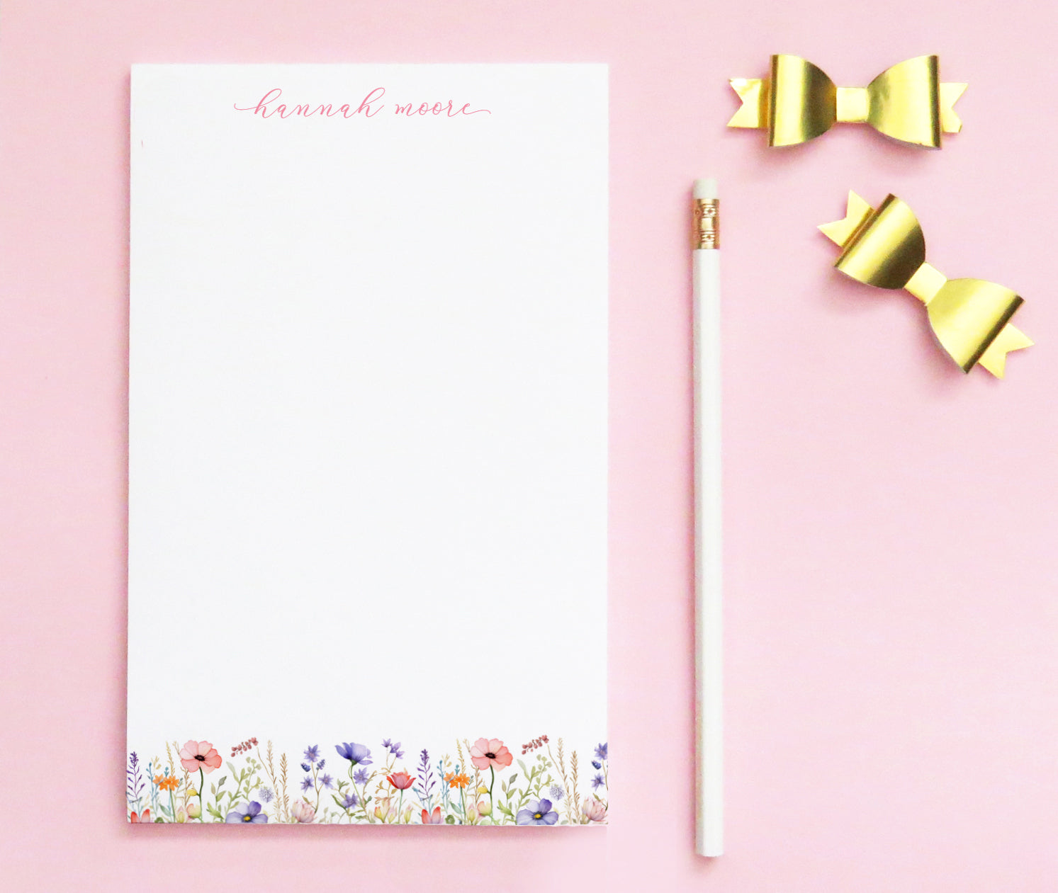 Watercolor Wildflower Stationery For Letter Writing Custom