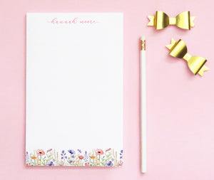 Watercolor Wildflower Stationery For Letter Writing Custom