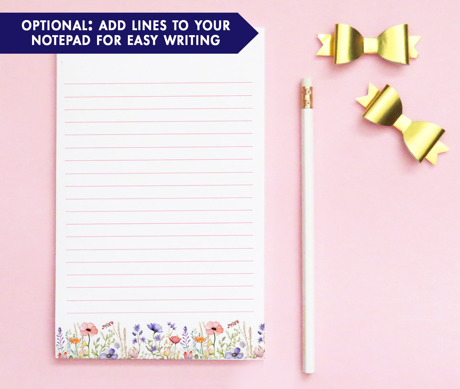 Watercolor Wildflower Stationery For Letter Writing Custom