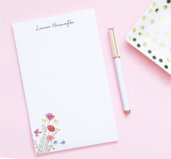 Wildflower Custom Stationery Notepads For Girls