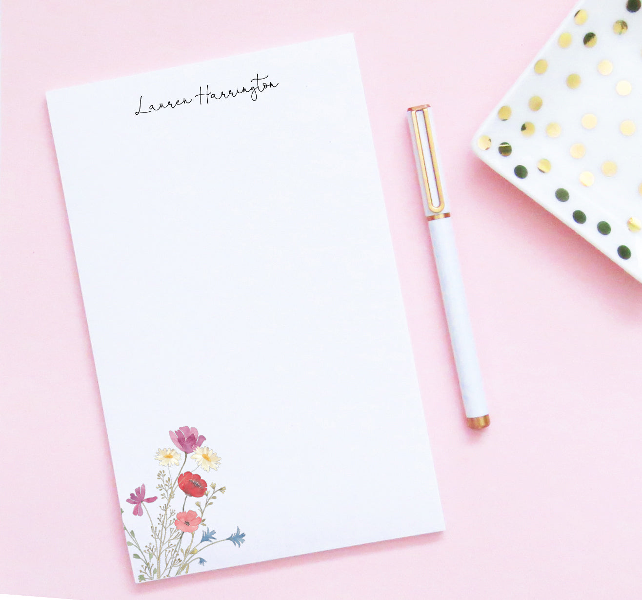 Wildflower Custom Stationery Notepads For Girls