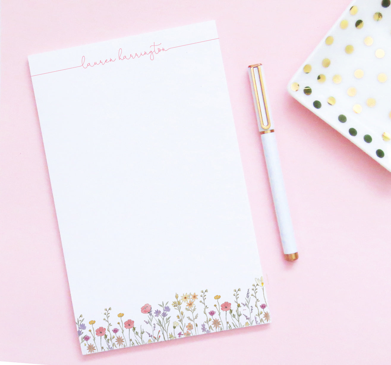 Wildflower Cute Letter Writing Paper With Name