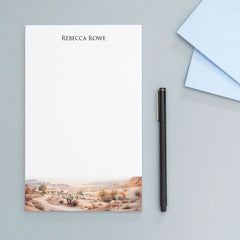 Watercolor Deseert Personalized Note Pad Set With Cactus