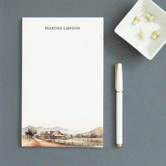 Sophisticated Farmhouse Landscape Personalized Notepads