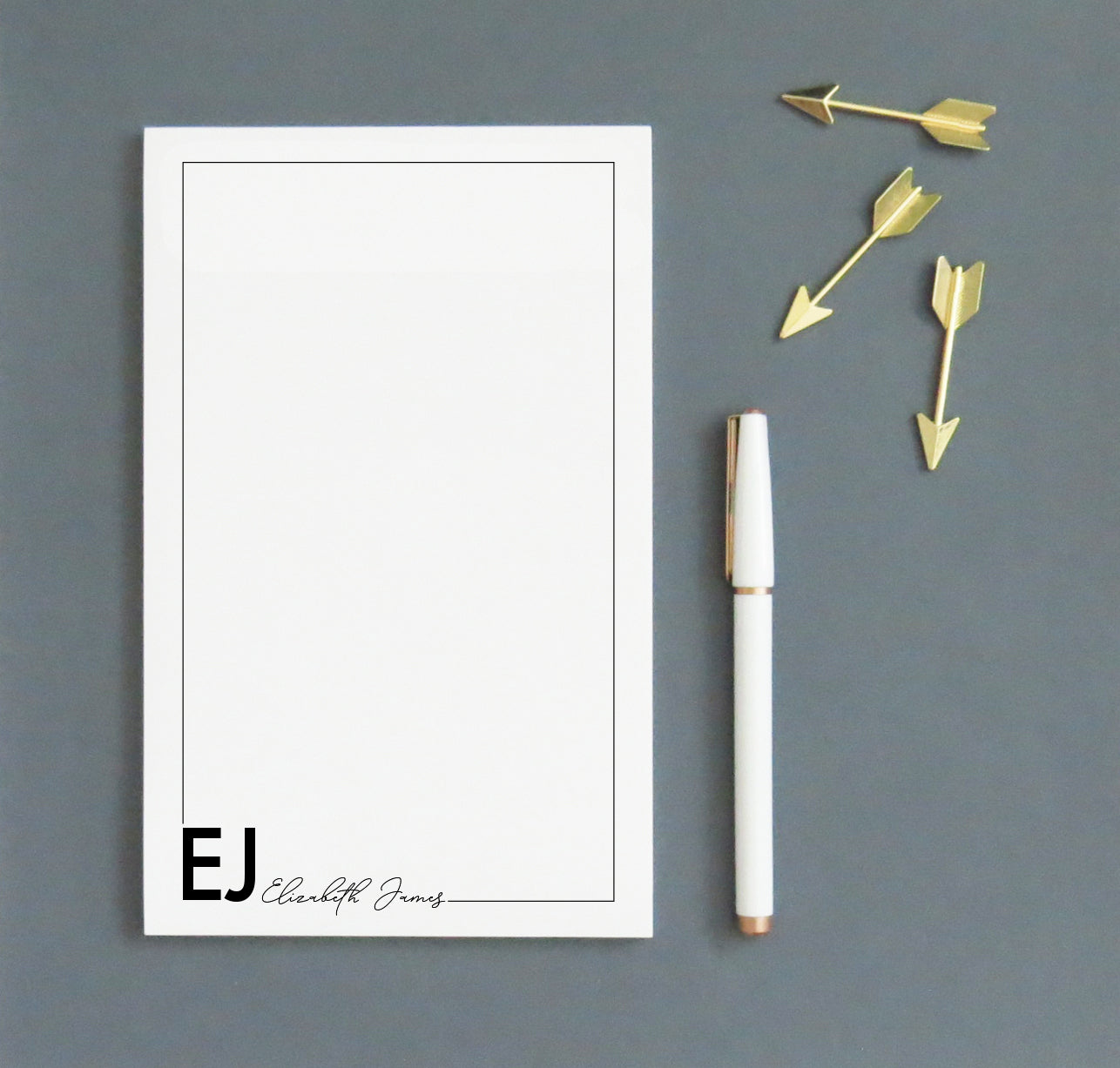 Classy Monogrammed Personalized Notepads With Border