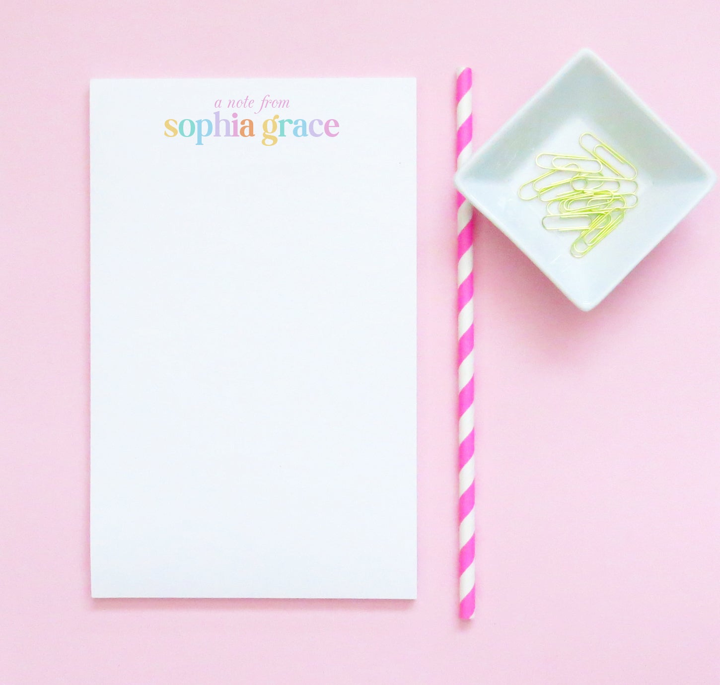 Cute Rainbow Name Custom Stationery Notepads For Girls