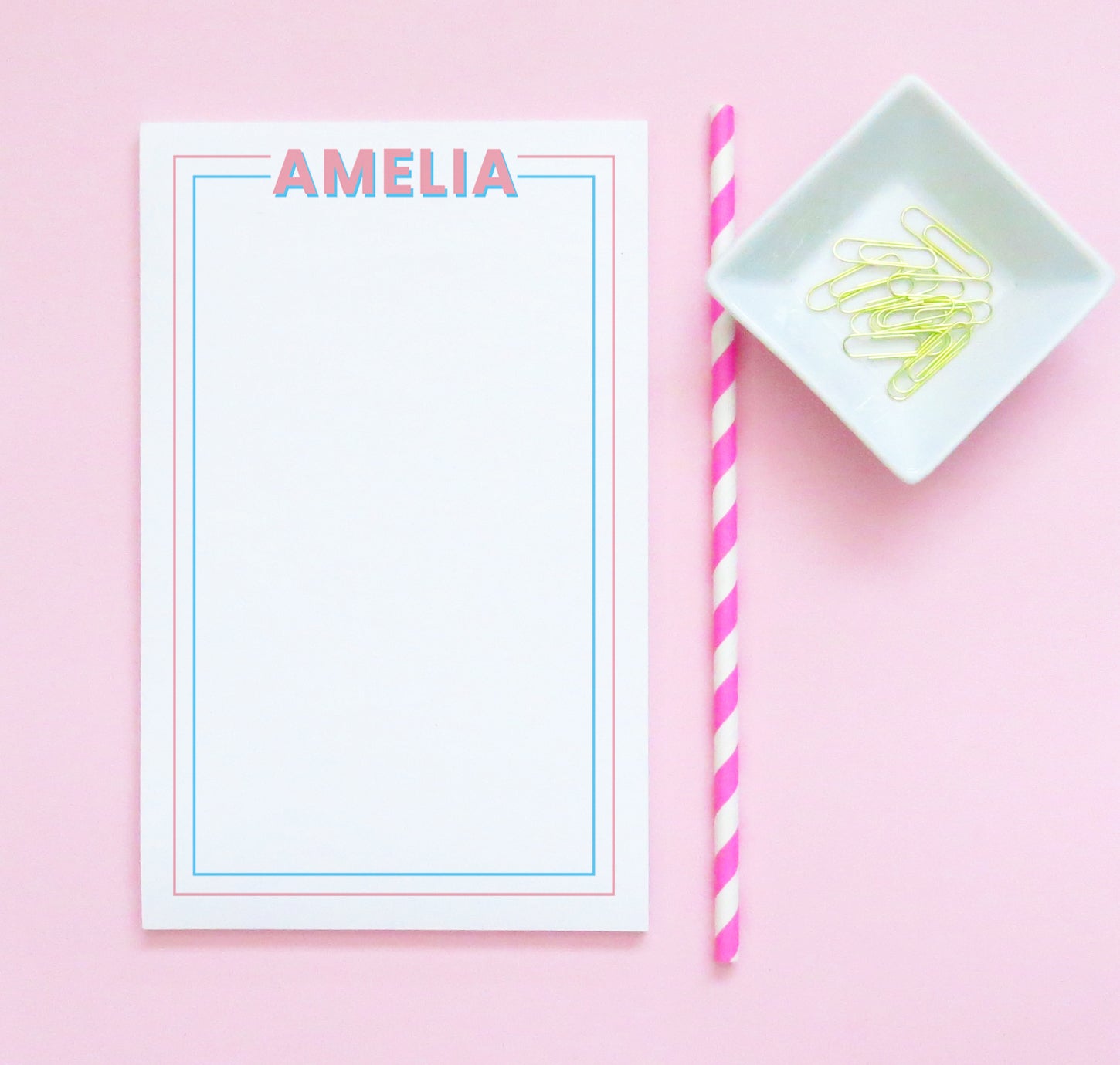 Kids Playful Custom Stationery Notepads With Simple Border