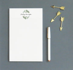 Botanical Watercolor Wreath Personalized Notepads For Women