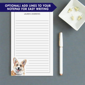 Corgi Personalized Stationery Notepad Or Choose Your Dog Breed