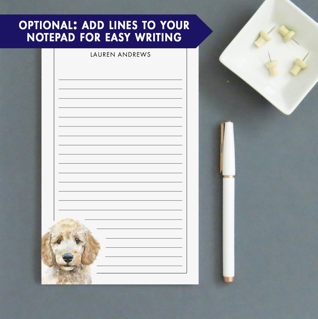 Poodle Personalized Notepads Or Choose Your Dog Breed
