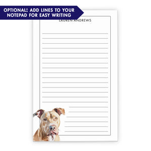 Pitbull Custom Stationery Notepad Or Choose Your Dog Breed