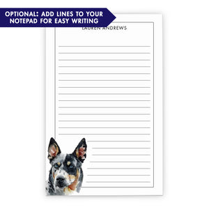 Australian Cattle Dog Custom Notepad Or Choose Your Dog Breed