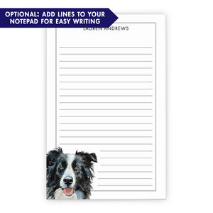 Border Collie Customizable Note Pad Or Choose Your Dog Breed