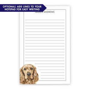 Cocker Spaniel Custom Notepad Set Or Choose Your Dog Breed