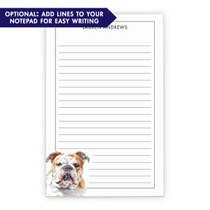 English Bulldog Personalized Notepad Or Choose Your Dog Breed