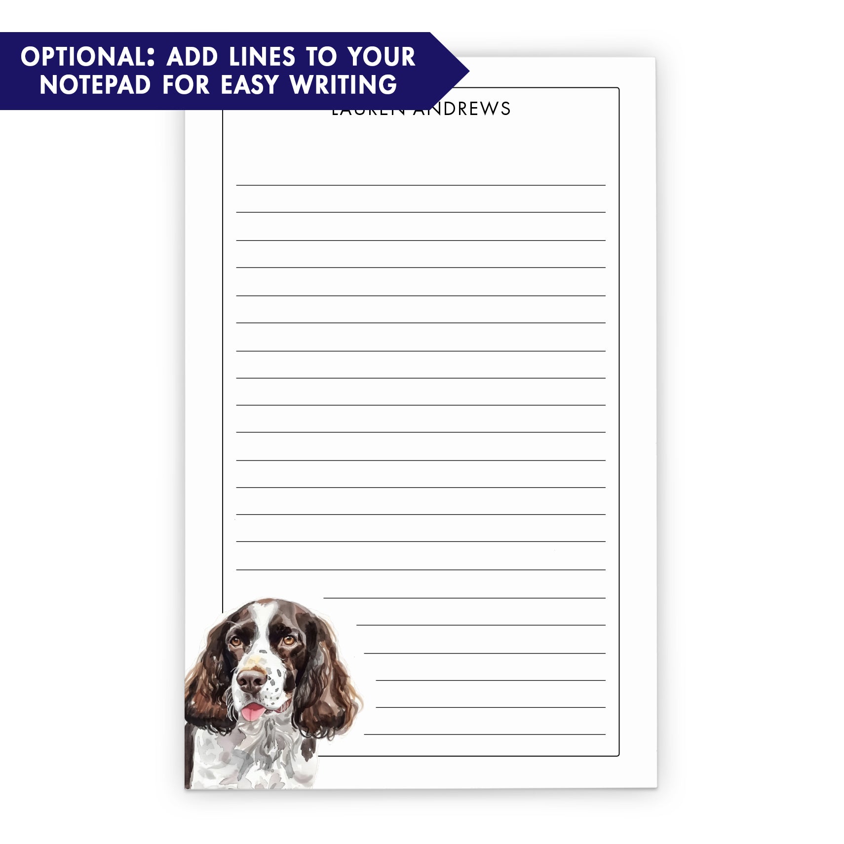 English Springer Spaniel Notepad Set Or Choose Your Dog Breed