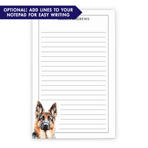 German Shepherd Personalized Notepad Or Choose Your Dog Breed