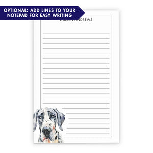 Great Dane Customizable Note Pads Or Choose Your Dog Breed