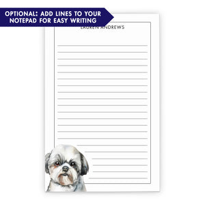 Shih Tzu Custom Notepad Stationery Or Choose Your Dog Breed