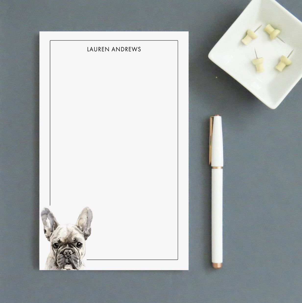 French Bulldog Personalized Notepad Set Or Choose Your Dog Breed