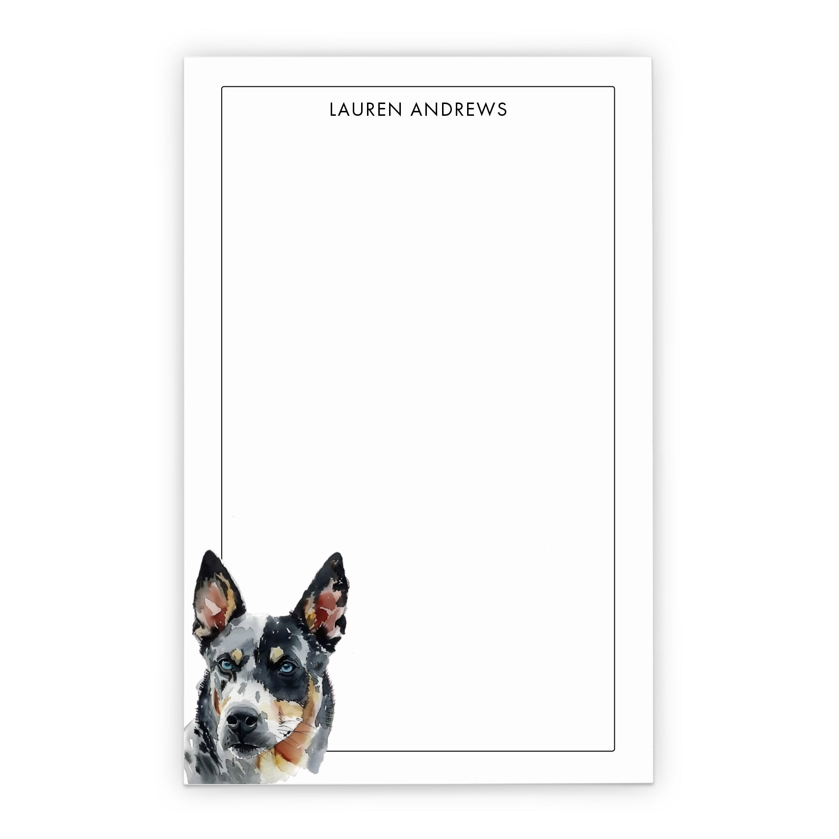 Australian Cattle Dog Custom Notepad Or Choose Your Dog Breed