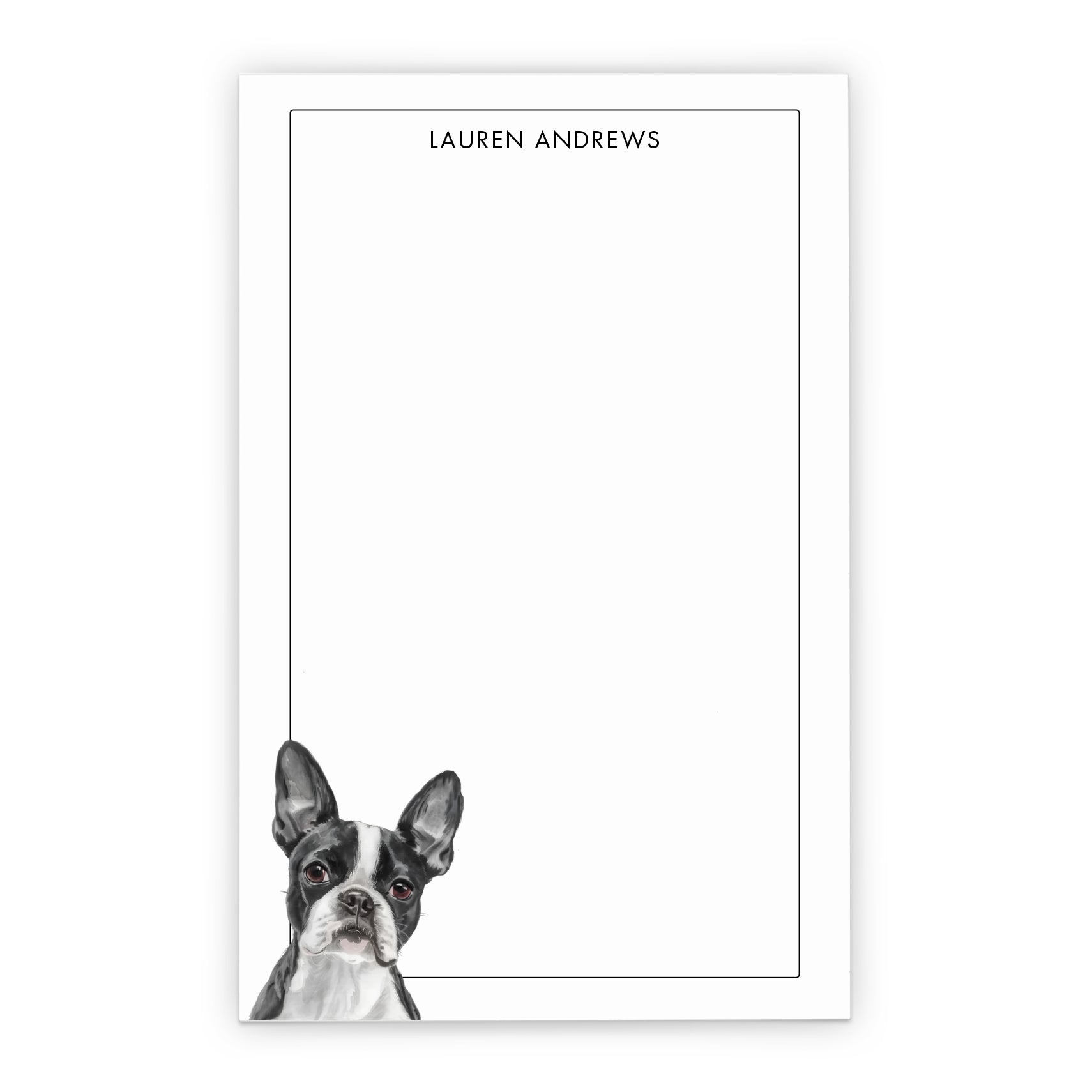 Boston Terrier Personalized Notepad Or Choose Your Dog Breed