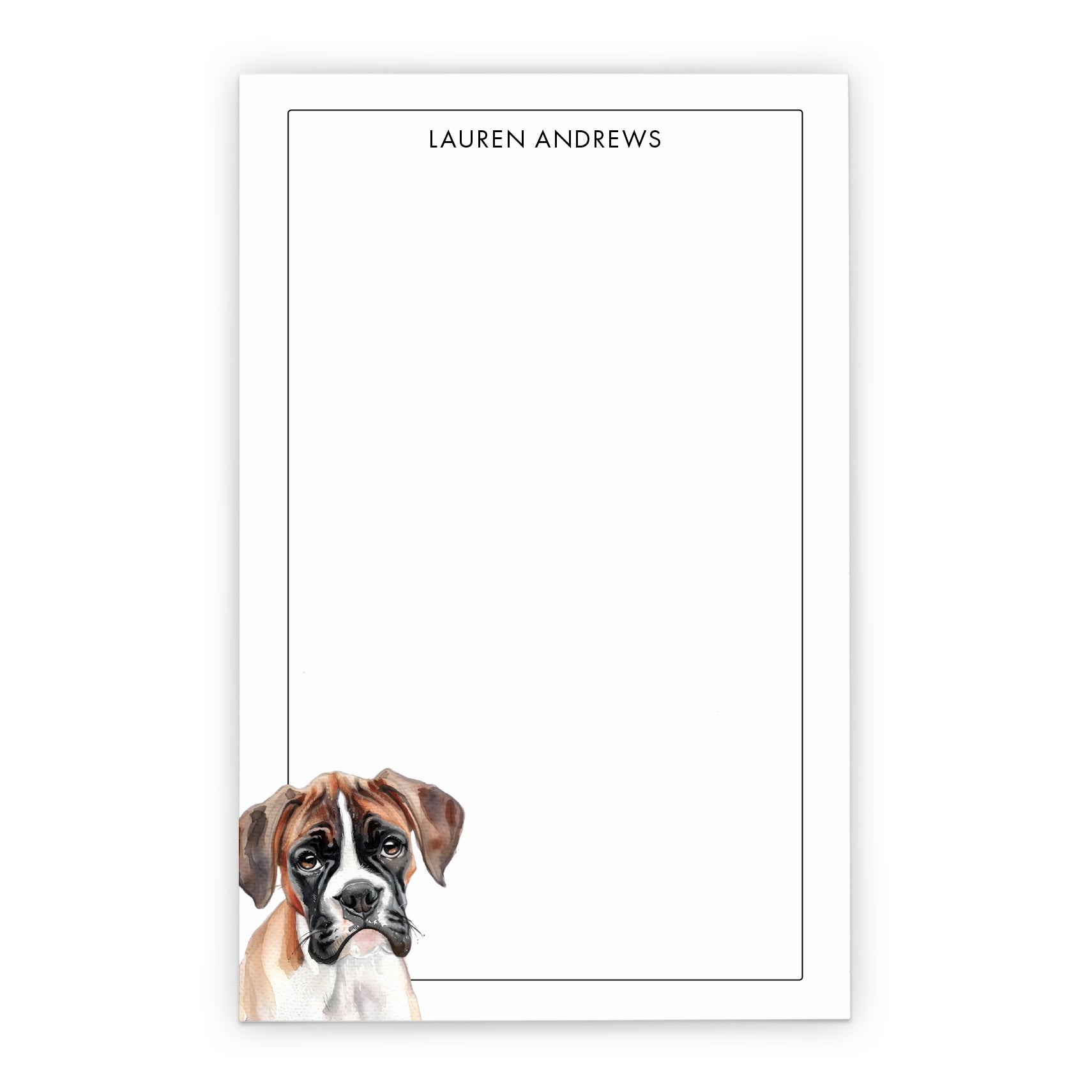 Boxer Dog Custom Stationery Notepad Or Choose Your Dog Breed