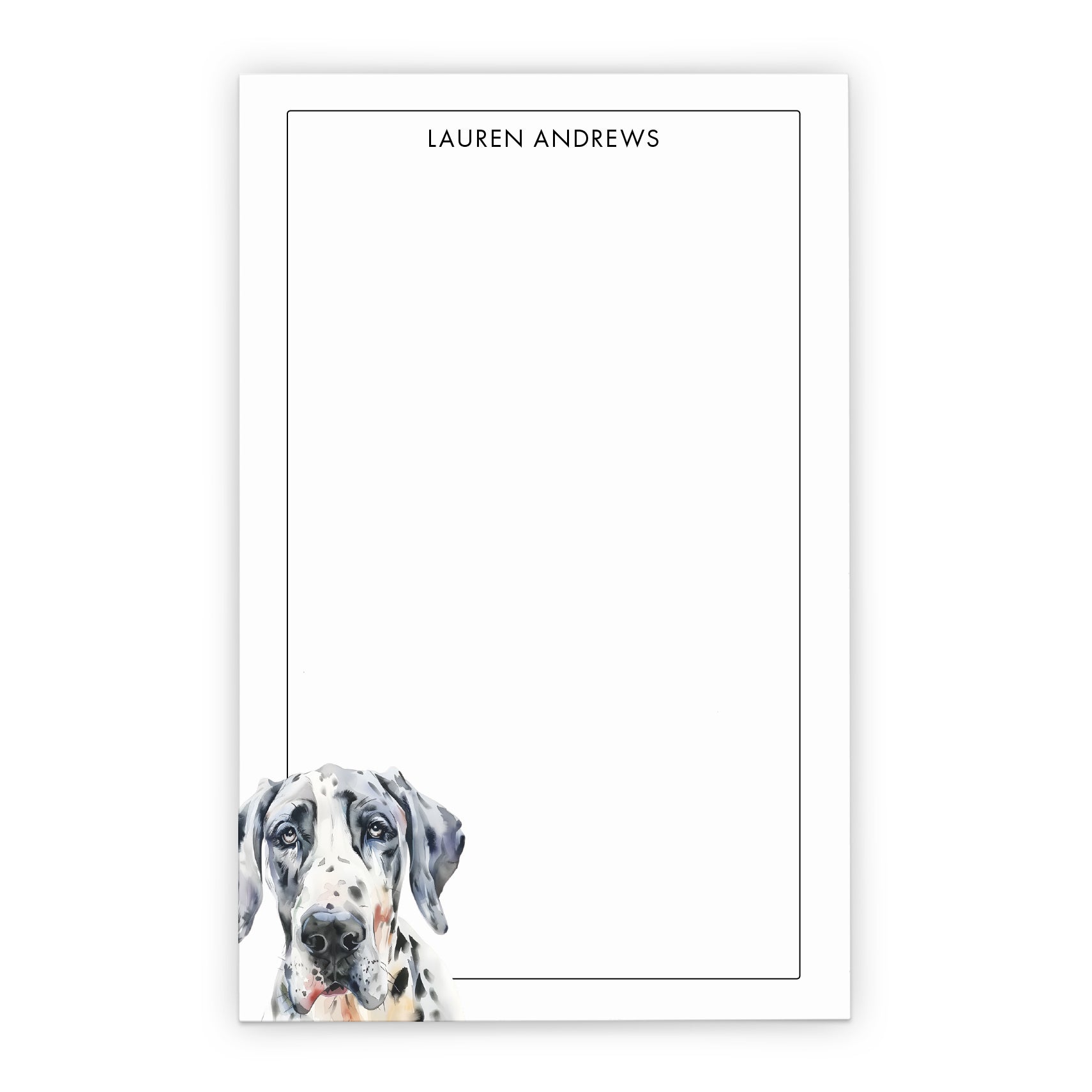 Great Dane Customizable Note Pads Or Choose Your Dog Breed