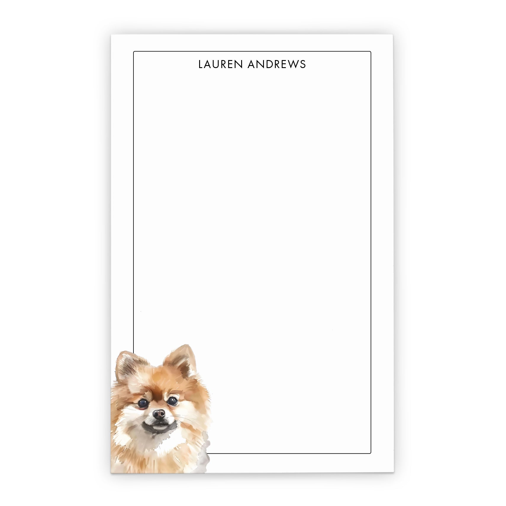 Pomeranian Custom Stationery Notepad Or Choose Your Dog Breed