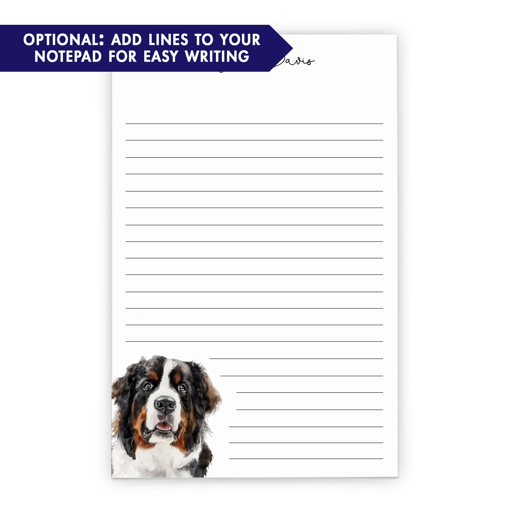 Bernese Mountain Dog Notepad Set Or Choose Your Dog Breed