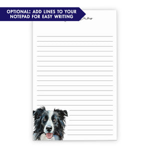 Border Collie Personalized Notepad Or Choose Your Dog Breed