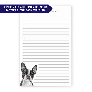 Boston Terrier Custom Notepad Set Or Choose Your Dog Breed