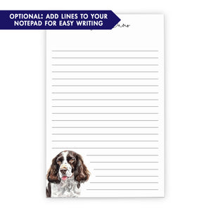 English Springer Spaniel Custom Notepad Or Choose Your Dog Breed