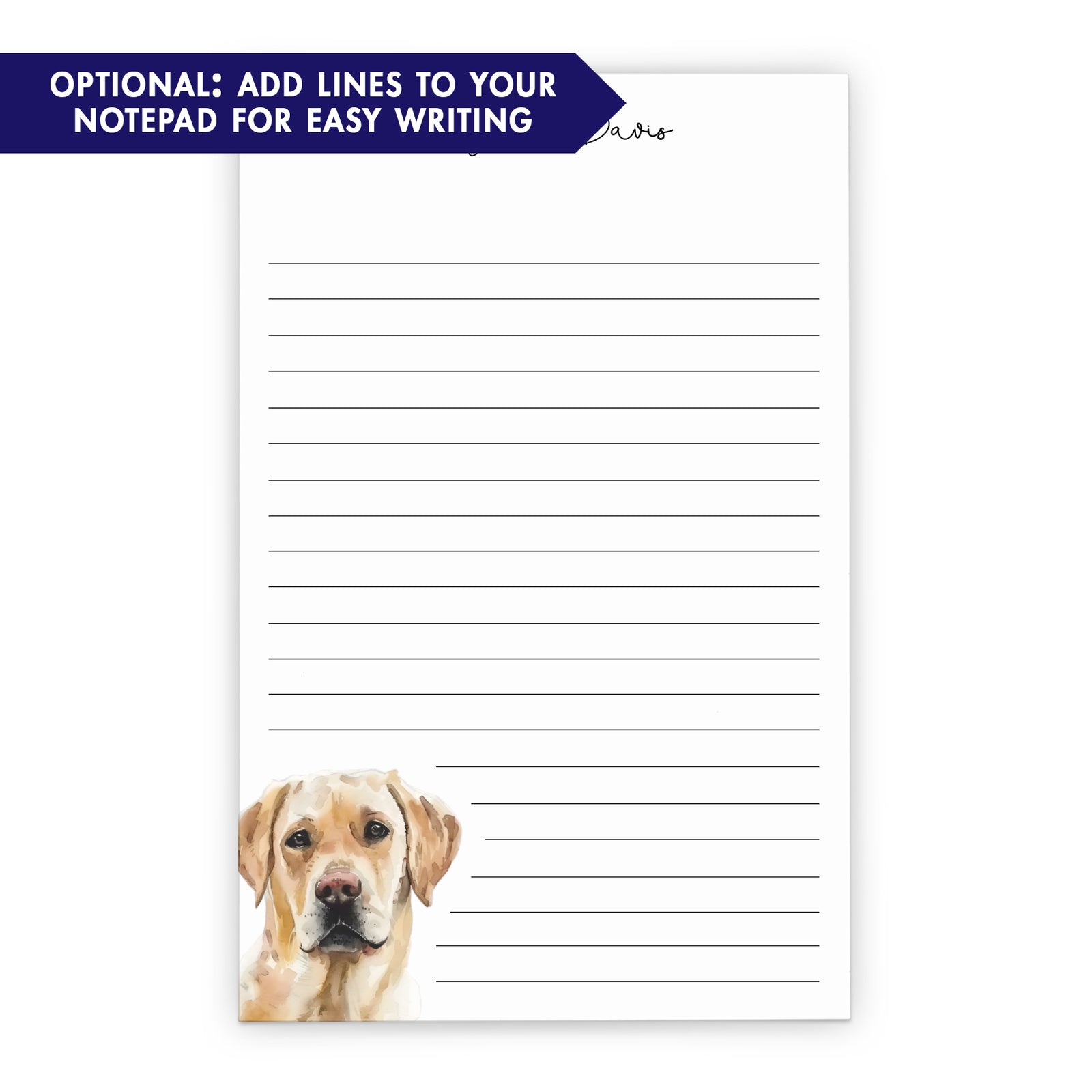 Yellow Labrador Custom Notepad Or Choose Your Dog Breed