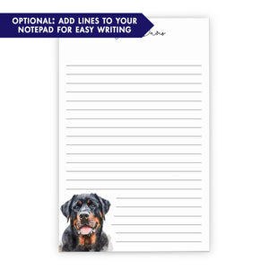 Rottweiler Personalized Notepads Or Choose Your Dog Breed