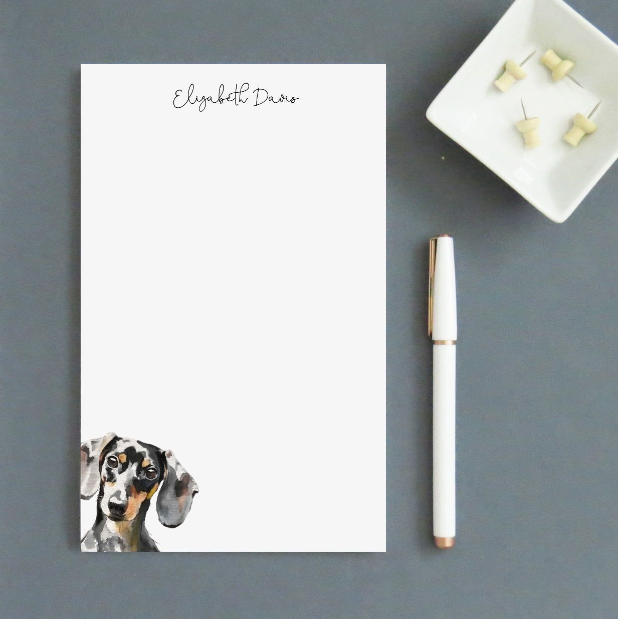 Watercolor Dachshund Custom Notepads Or Choose Your Dog Breed