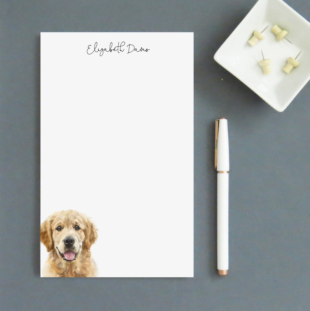 Golden Retriever Personalized Notepads Or Choose Your Dog Breed