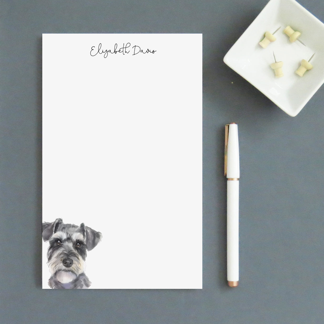 Schnauzer Customizable Notepads Or Choose Your Dog Breed
