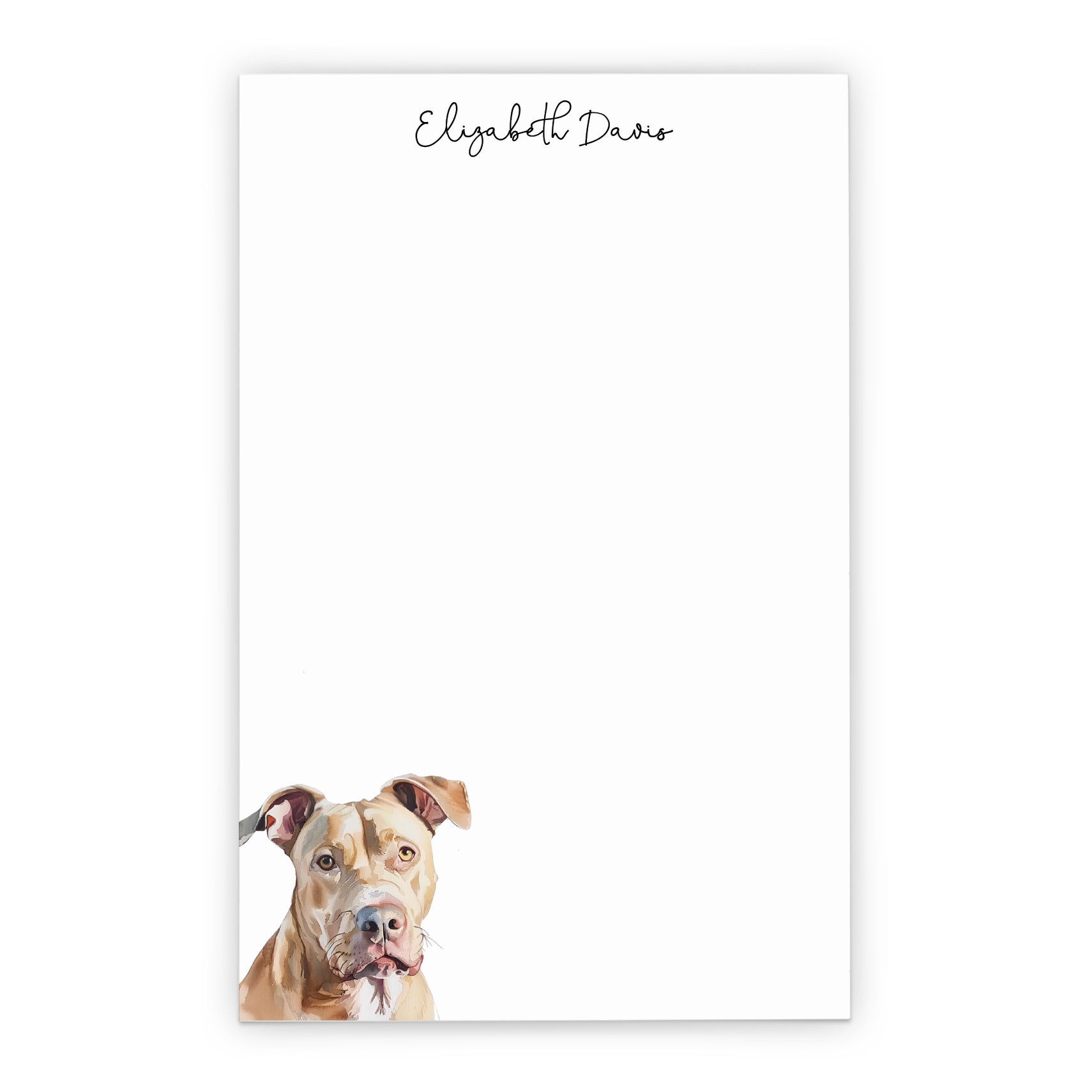 Pitbull Personalized Notepad Set Or Choose Your Dog Breed