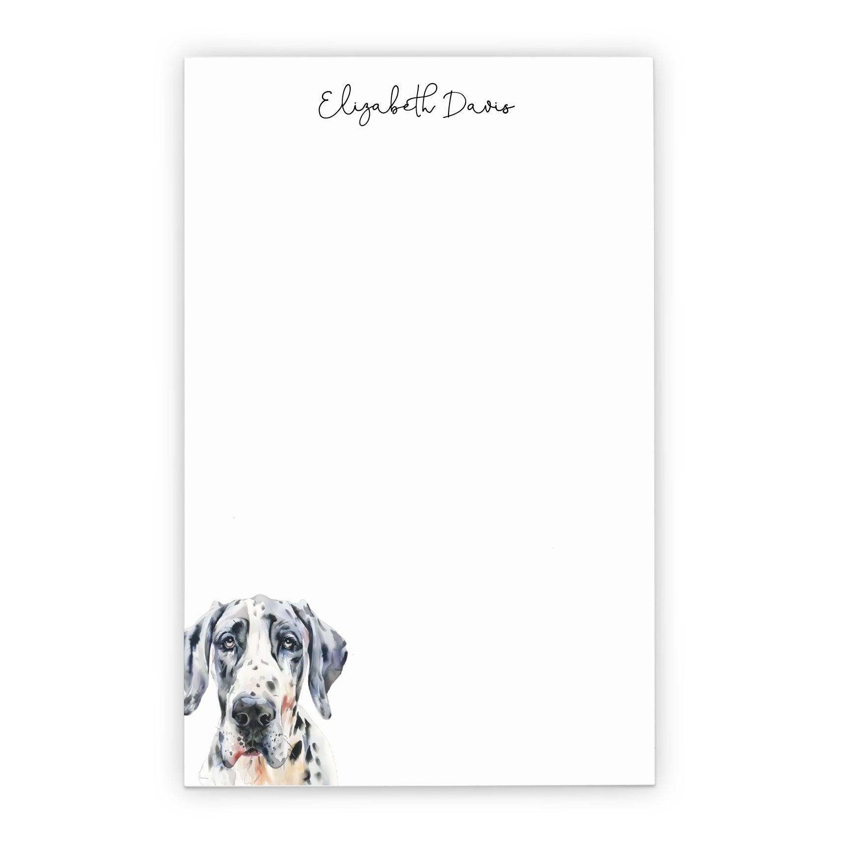 Great Dane Custom Stationery Notepads Or Choose Your Dog Breed