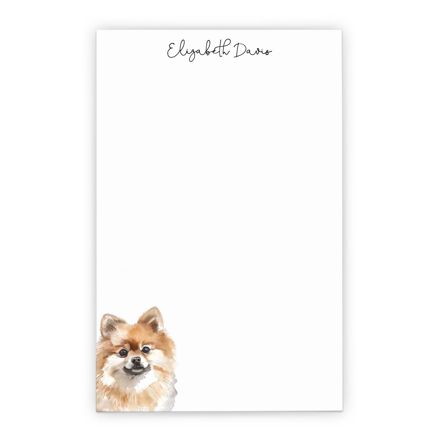 Pomeranian Personalized Notepad Set Or Choose Your Dog Breed