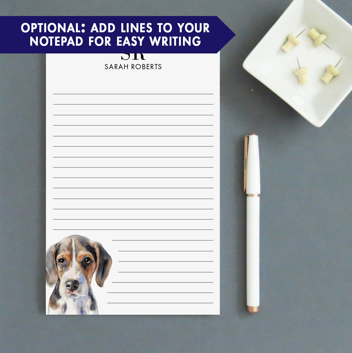 Beagle Monogrammed Personalized Notepads Or Choose Your Dog Breed
